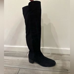 Stuart Weitzman Black Tall Suede Boots
